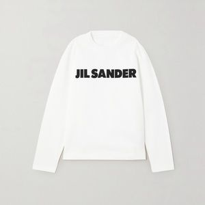 NWT Jill Sander Logo Print Cotton Sweatshirt